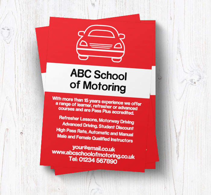 red and white car leaflets