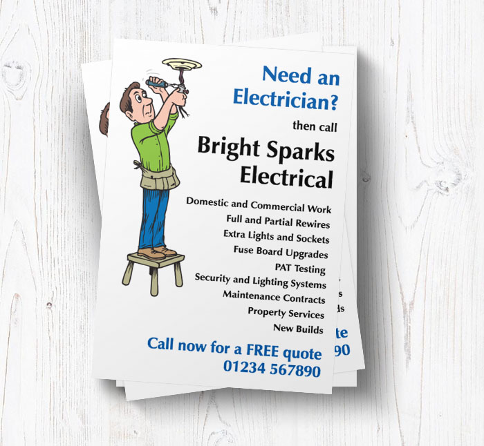 electrician light pendant leaflets