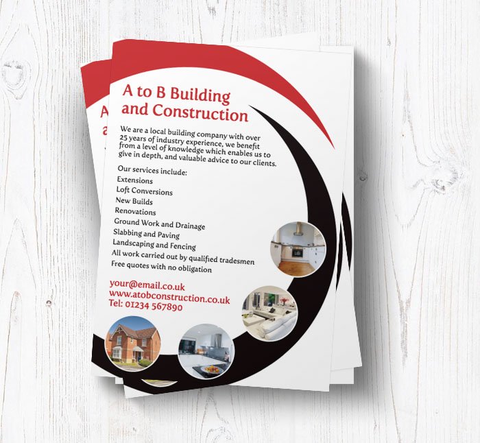 red and black building leaflets