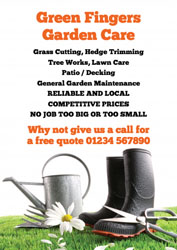 watering can and wellies leaflets