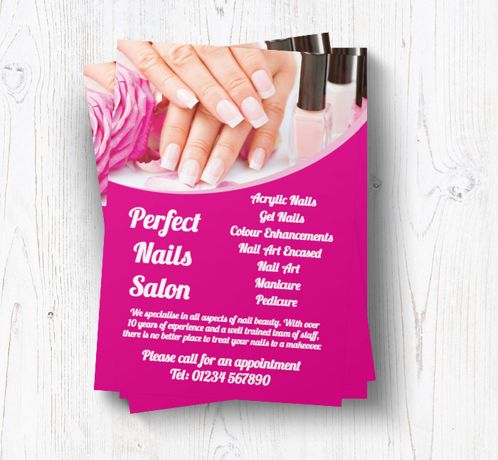 Manicure Leaflets | Customise Online Plus Free Delivery | Putty Print