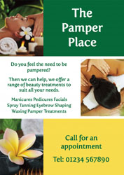 pampering leaflets