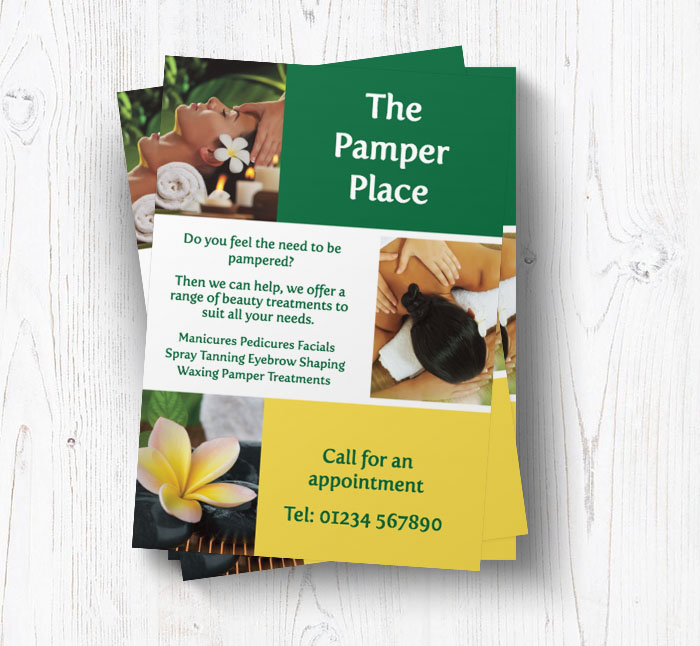 pampering leaflets