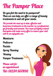 pampered lady leaflets