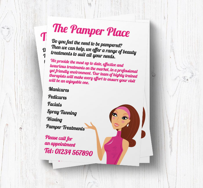 pampered lady leaflets