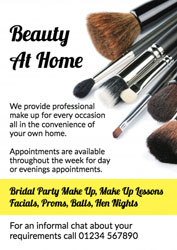 set of makeup brushes leaflets