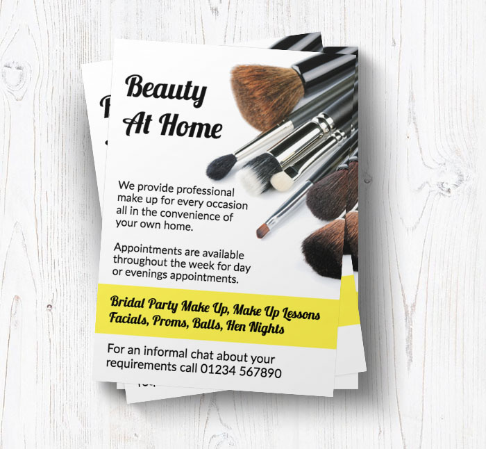 set of makeup brushes leaflets