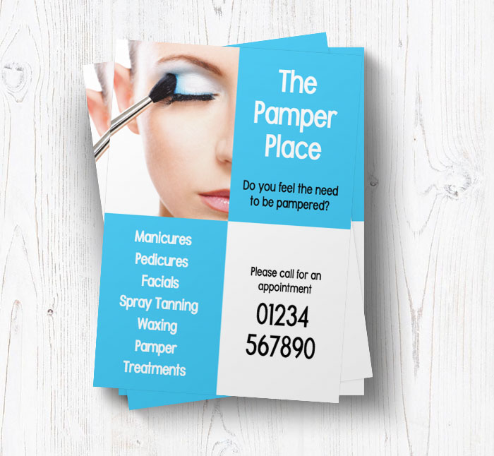 blue makeup leaflets