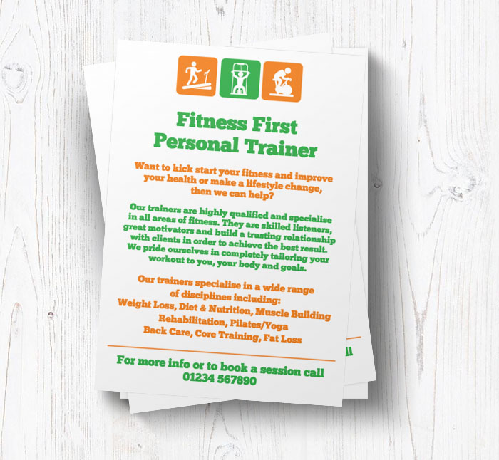 personal trainer leaflets