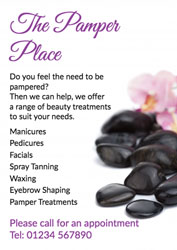 spa treatment leaflets