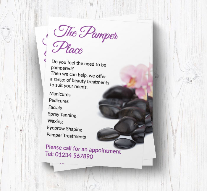 spa treatment leaflets
