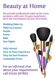 three makeup brushes leaflets