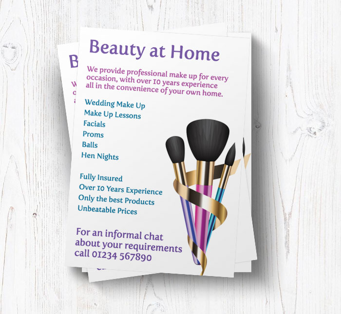 three makeup brushes leaflets