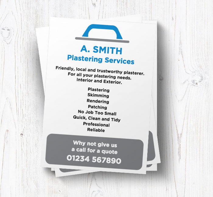 plastering logo leaflets