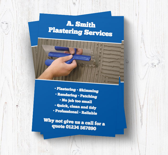 blue plastering leaflets