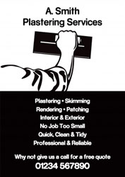 black and white plastering leaflets