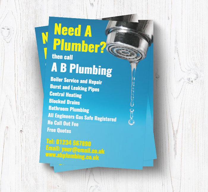 need a plumber leaflets