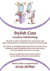 hair salon leaflets