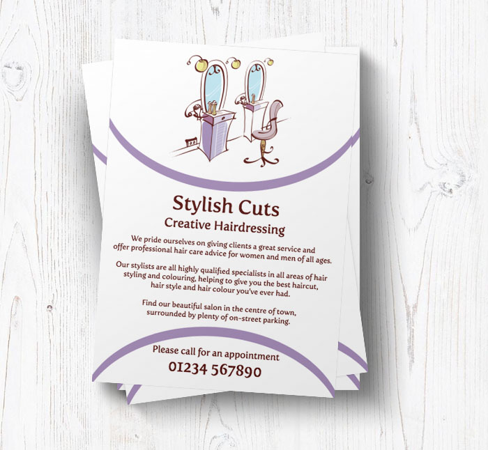 hair salon leaflets