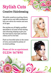 hairdressing leaflets