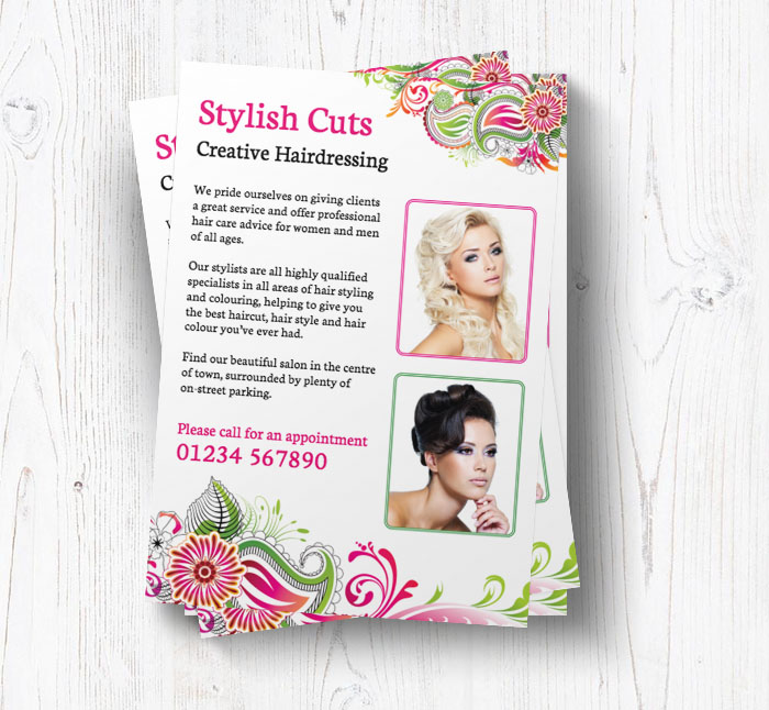 hairdressing leaflets