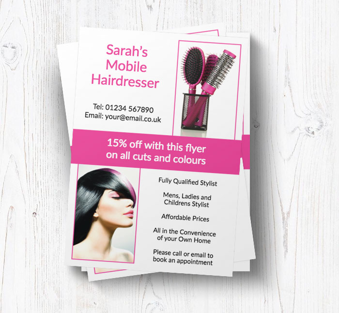 home hairdresser leaflets