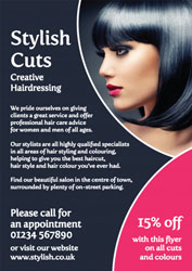 professional hairdressing leaflets