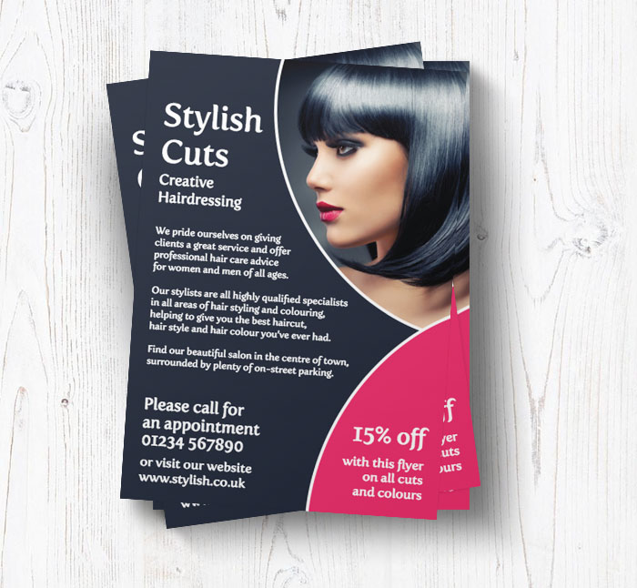 professional hairdressing leaflets