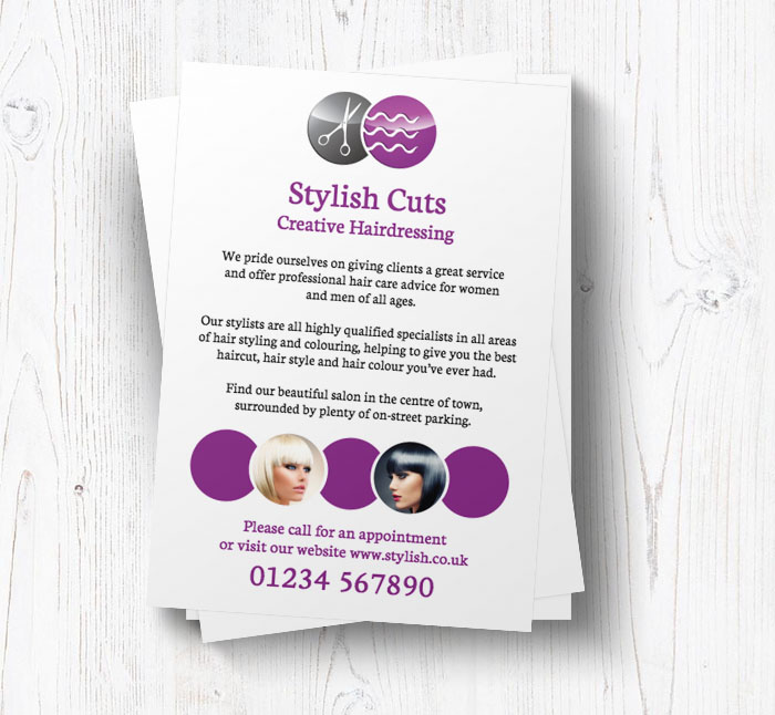 circles hairdressing leaflets