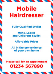 striped barber shop leaflets