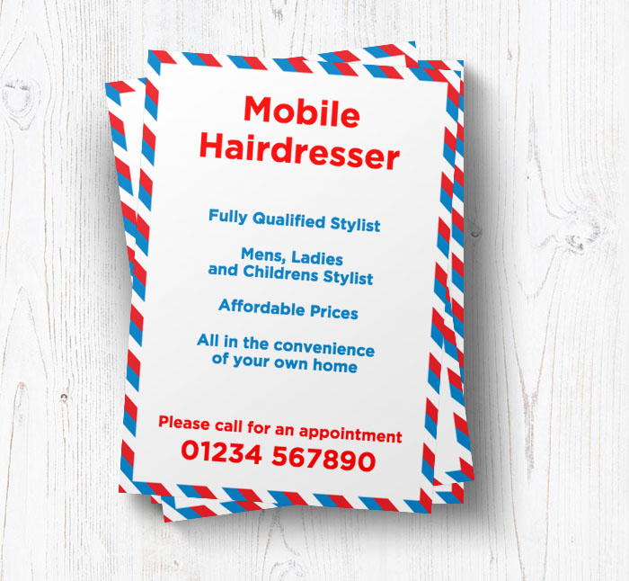 striped barber shop leaflets