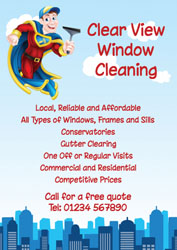 superhero window cleaner leaflets