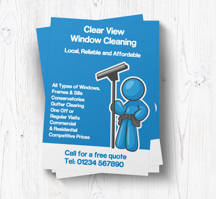 blue window cleaning leaflets