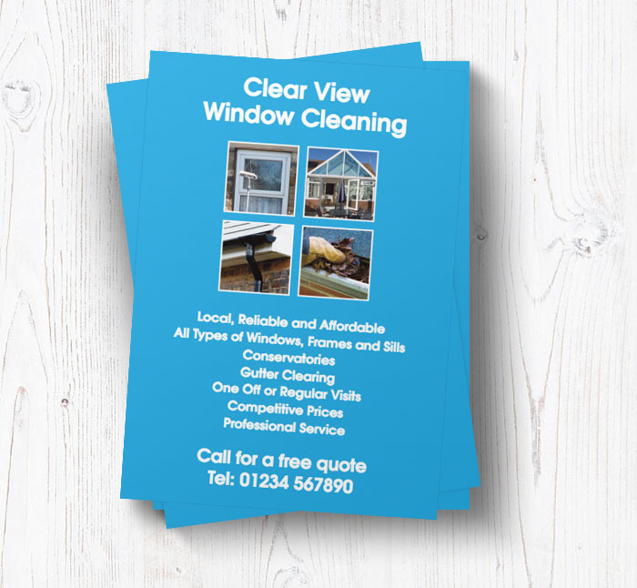 four squares window cleaner leaflets