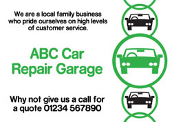 green circles car repair flyers