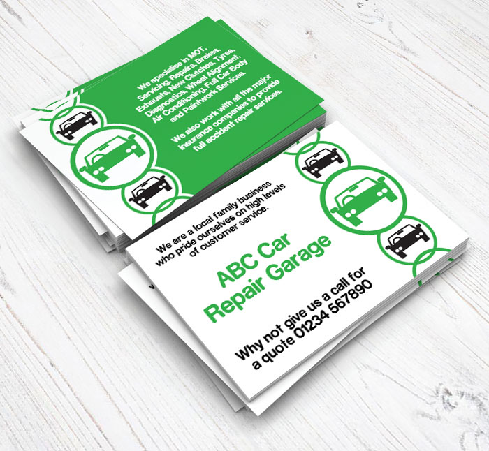 green circles car repair flyers