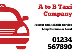 red car taxi flyers