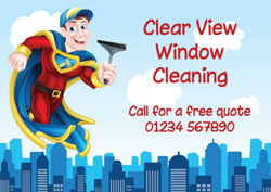 superhero window cleaner flyers