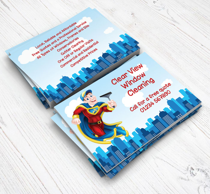 superhero window cleaner flyers