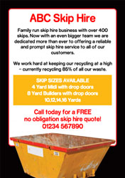 skip hire flyers