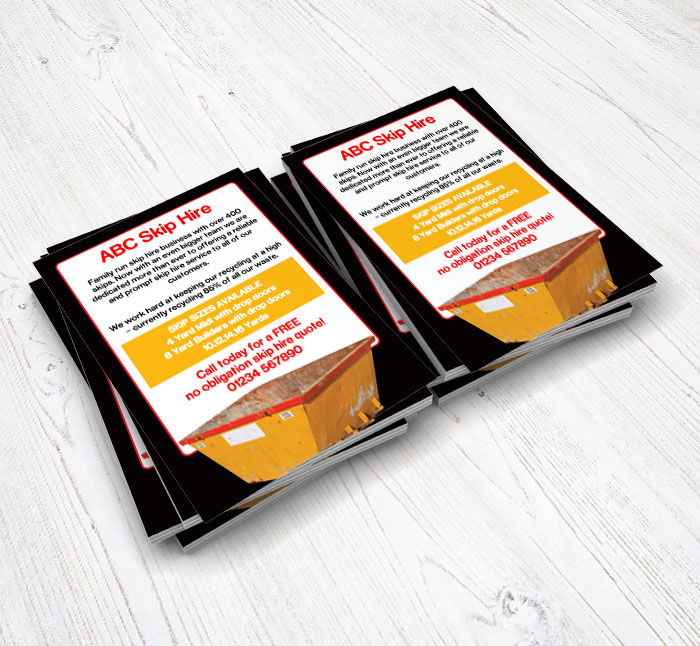 skip hire flyers