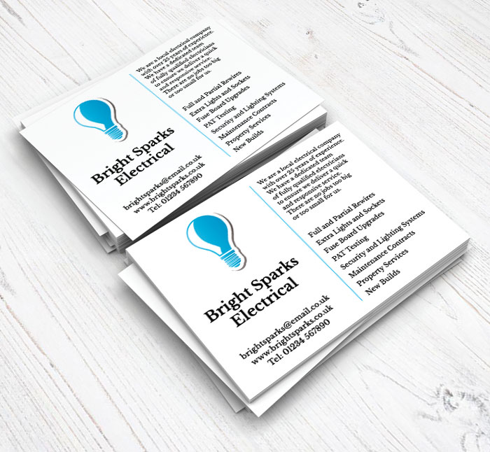 blue light bulb flyers