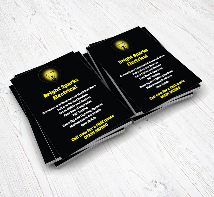 glowing yellow light bulb flyers