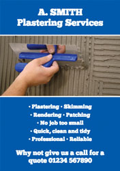 blue plastering flyers