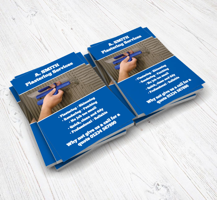 blue plastering flyers