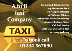taxi in tunnel flyers