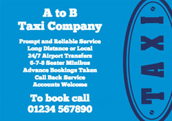 taxi nameplate flyers