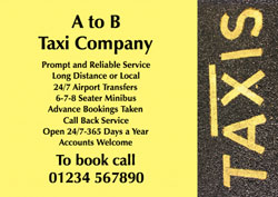 taxi rank flyers
