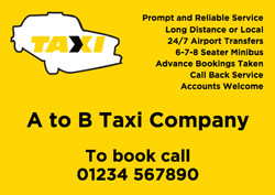 retro taxi flyers