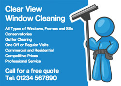 blue window cleaner flyers